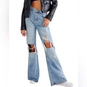 Free People New Dawn Flare Jeans / Victoria Blue